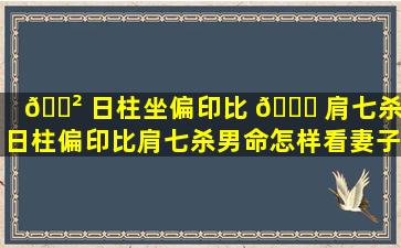 🌲 日柱坐偏印比 🐟 肩七杀（日柱偏印比肩七杀男命怎样看妻子）